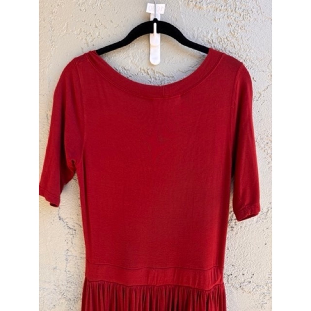 Free People Beach Red Short Sleeve Pleated Palazzo Wide Leg Jumpsuit MEDIUM - Picture 6 of 9